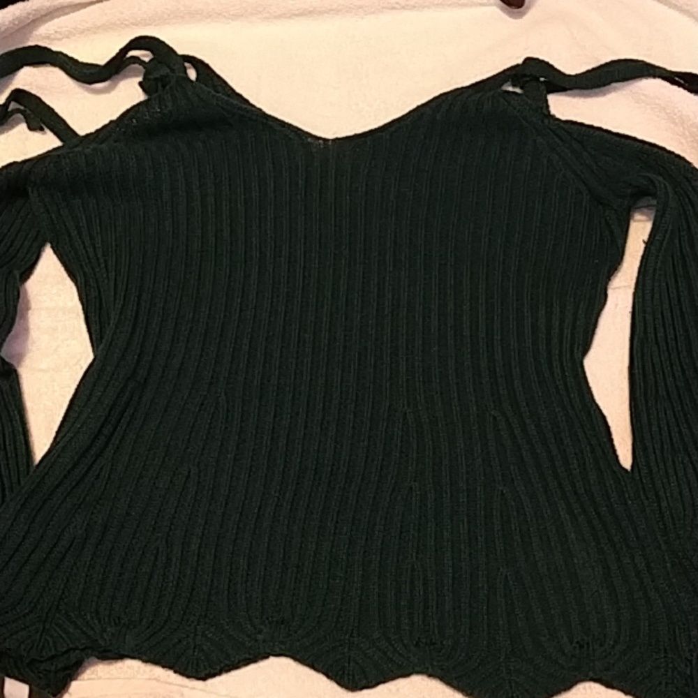 Dark green off the shoulder